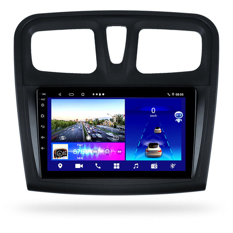 Sistema multimídia com tela sensível ao toque 9 para renault sandero 2012 2019, reprodutor de dvd para carro, din duplo, navegação gps, dsp, áudio para carro
