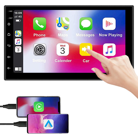 Wince tela sensível ao toque completa hd 1080p 7 Polegada 2 din bt mãos-livres espelho link vista traseira mp5 estéreo áudio do carro rádio carro mp5 player