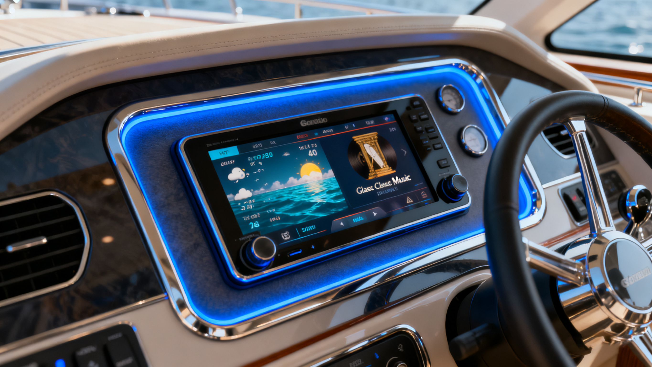 rádio com tela de toque