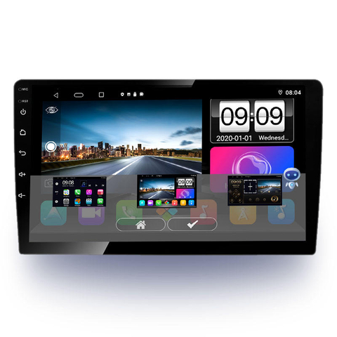 Rádio universal para carro android, 10 polegadas, duplo din, gps, android, tela sensível ao toque, vídeo, android, dvd player
